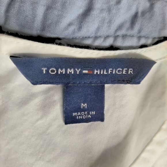 Tommy Hilfiger sz M 100% cotton tunic top with crocheted front - Picture 8 of 12